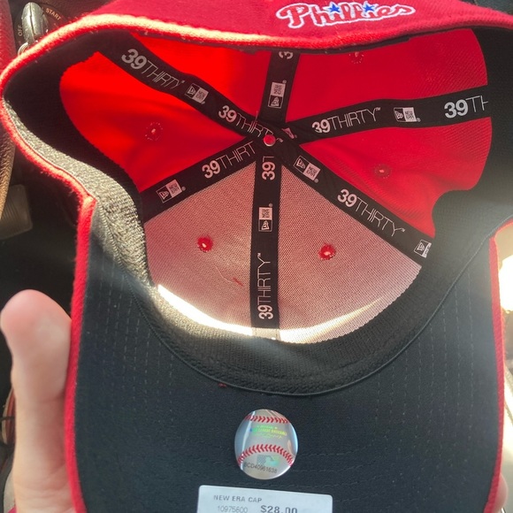 Philadelphia Phillies New Era 39thirty Red Medium-Large Fitted Hat - Picture 7 of 8